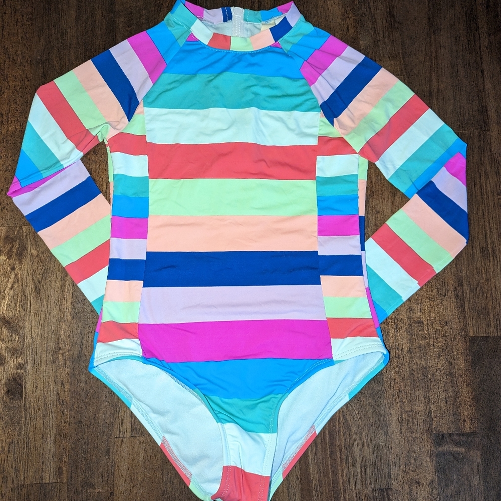 Girl's Hobie long sleeve one piece swimsuit size 12 NWOT